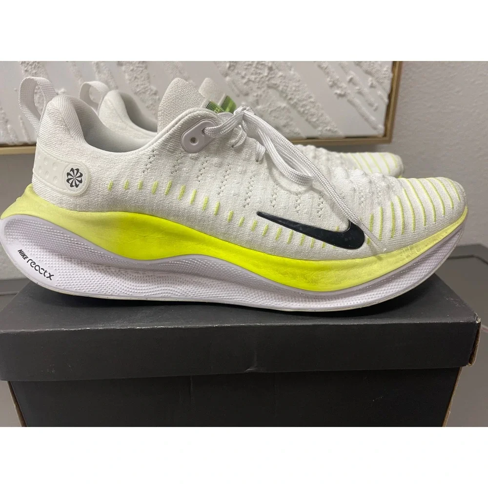 Nike ReactX Infinity Run 4 Mens White Volt Yellow Running Shoes DR2665-101 (10)